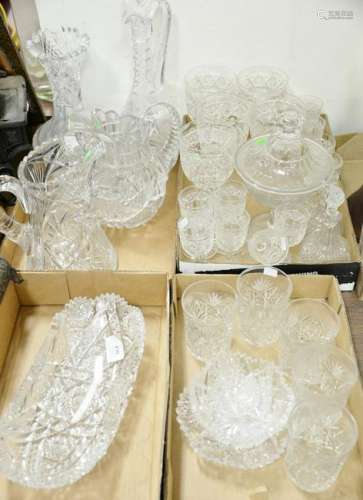 Large group of cut glass to include corning American