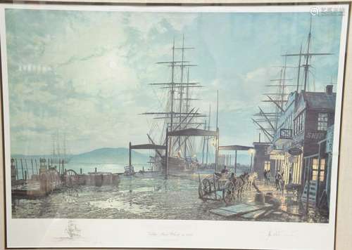 John Stobart (b. 1929), colored lithograph, San