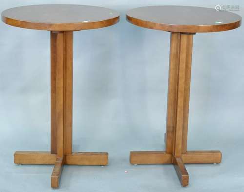 Pair of Brunswick high top tables. ht. 43 1/2 in., dia.