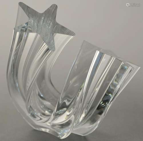 Steuben Star Stream crystal sculpture, signed Steuben.