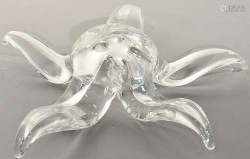 Steuben starfish crystal sculpture, signed Steuben. wd.