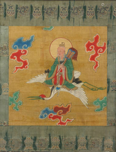 A Chinese framed buddhist painting