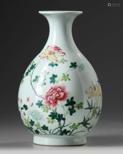 A Chinese famille rose vase