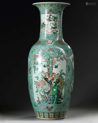 A large Chinese famille verte vase