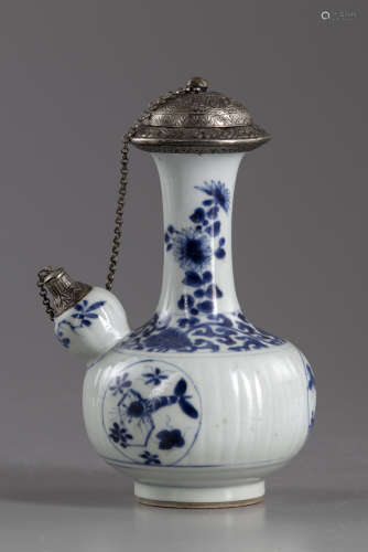 A Chinese blue and white kendi