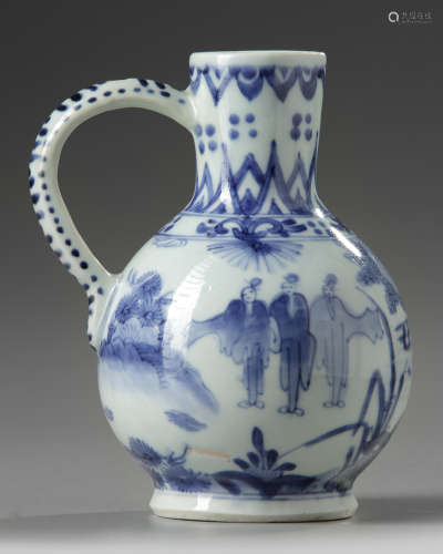 A Japanese blue and white jug