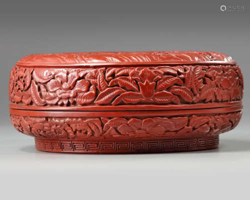 A Chinese cinnabar lacquer box