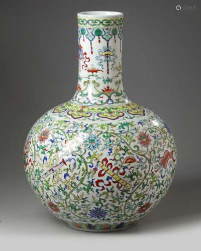 A large Chinese doucai bottle vase