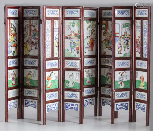 Two Chinese porcelain table screens