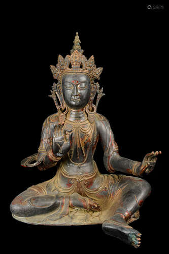 [Chinese] A Tibetan Old Bronze Sculpture of Mahesvara