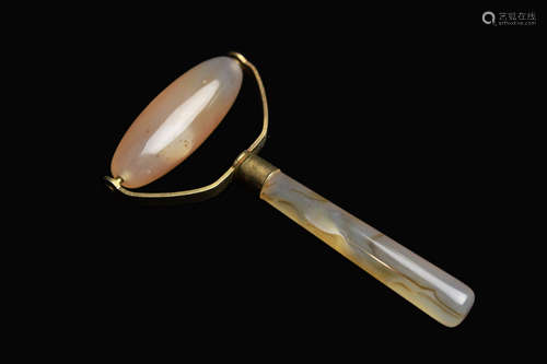 A Vintage Agate Roller Massager