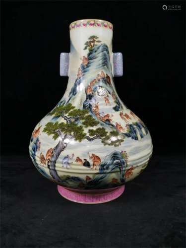 A Chinese Famille-Rose Porcelain Vase