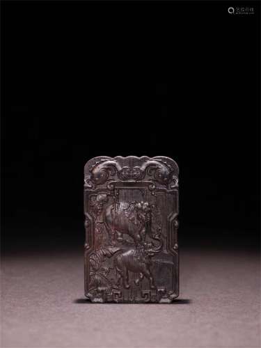 A Chinese Carved Agar-Wood Pendant