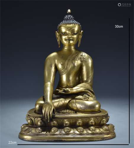 A Chinese Gilt Bronze Figure of Buddha