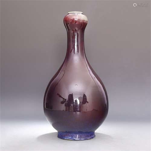 A Chinese Flambe Red Glazed Porcelain Vase