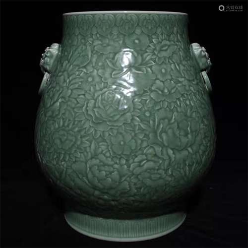 A Chinese Celadon Glazed Porcelain Vase