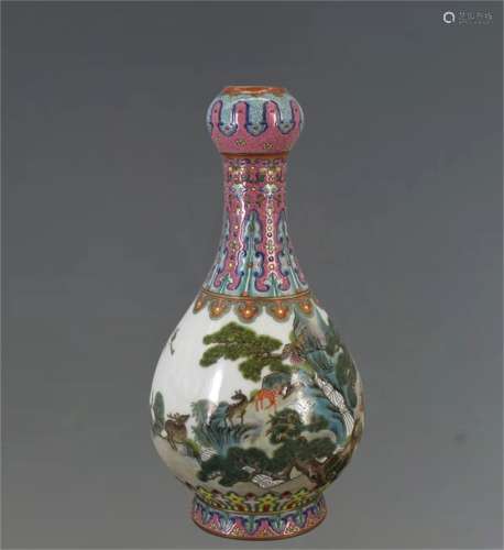 A Chinese Famille-Rose Porcelain Vase