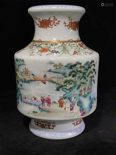 A Chinese Famille-Rose Porcelain Vase