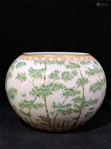 A Chinese Enamel Glazed Porcelain Brush Washer
