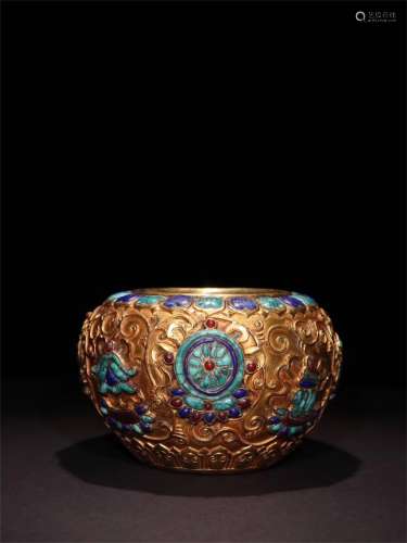 A Chinese Gilt Bronze Bowl