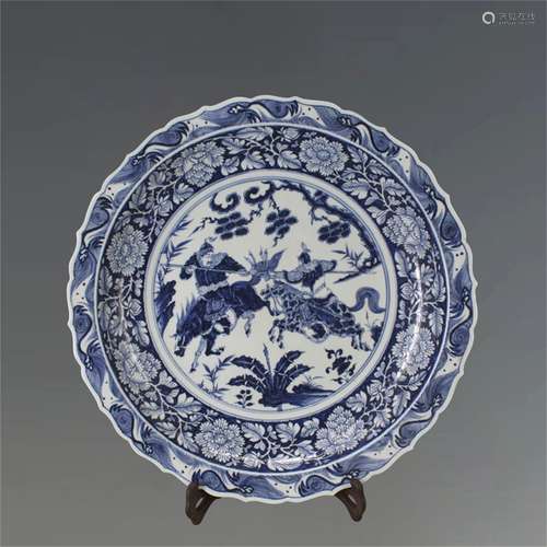 A Chinese Blue and White Porcelain Plate