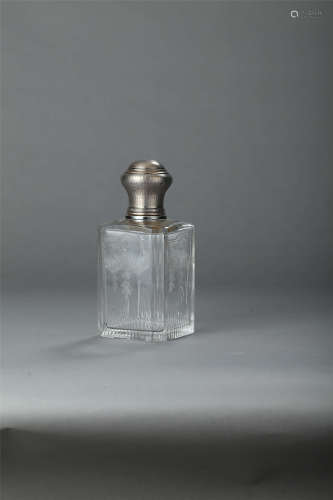 法国古董玑镂Guilloche水晶瓶