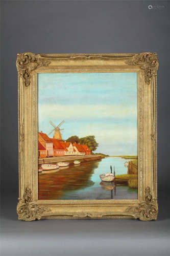 1900年 荷兰古董风景油画