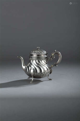 法国 Edmond Tetard纯银茶壶咖啡壶