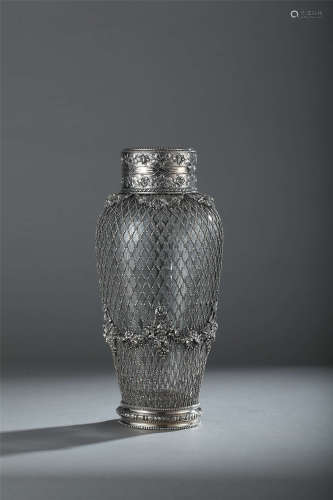 19世纪 法国古董镀银花瓶