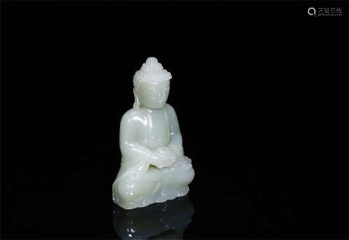 A Chinese Carved Jade Figure of Buddha