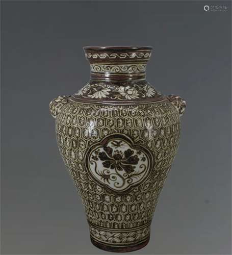 A Chinese Brown Glazed Porcelain Vase