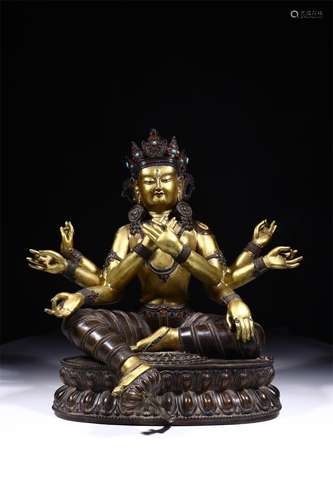 A Chinese Gilt Bronze Figure of Buddha