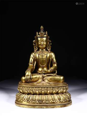 A Chinese Gilt Bronze Figure of Buddha