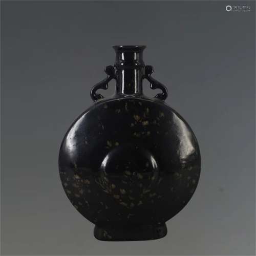 A Chinese Black Glazed Porcelain Vase
