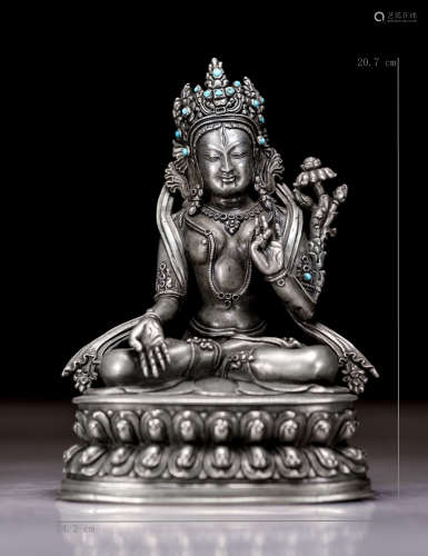 A Chinese Silver Figure of Buddha