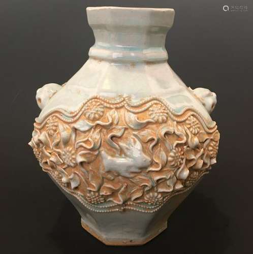 Chinese white flower jar