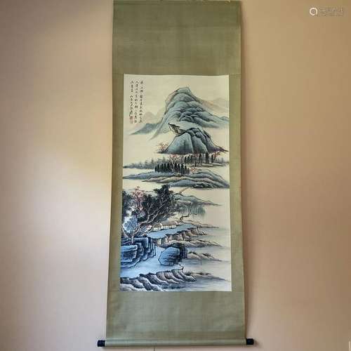 Chinese Hanging Scroll of Landscape Painting