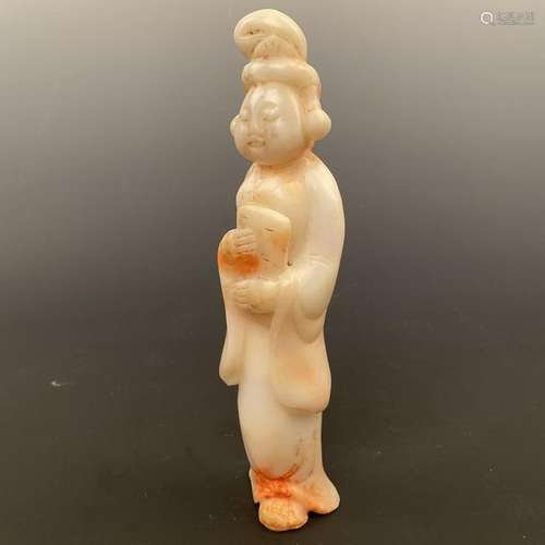 Chinese Tan Dynasty White Jade Lady