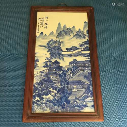 Chinese Blue-White 'Landscape' Porcelain Paiting