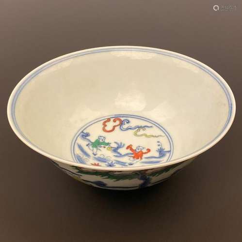 Chinese Doucai Figured Bowl 'Chenghua' Mark