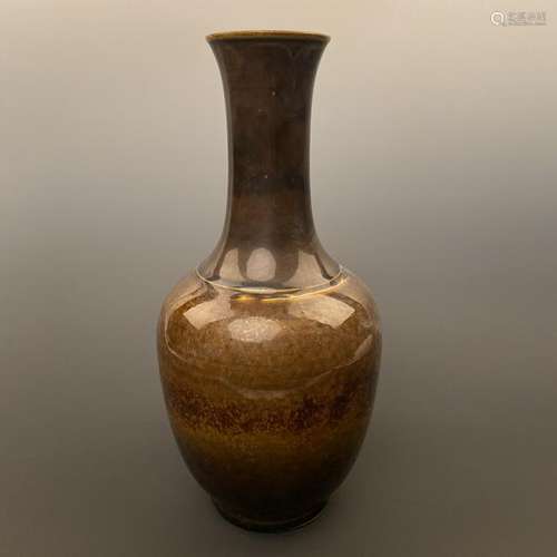 Chinese Brown Glazed Vase 'Qianlong' Mark