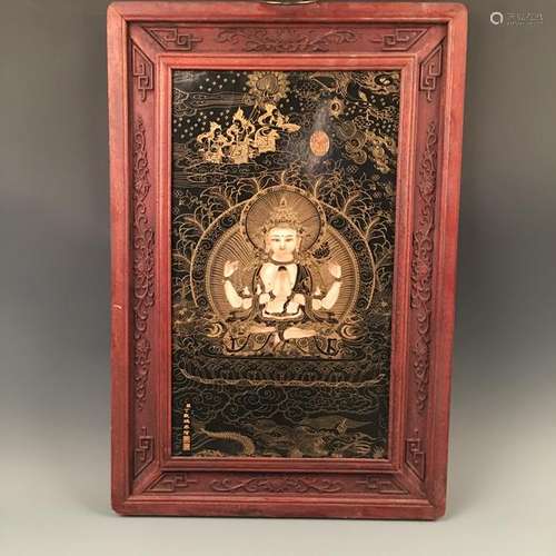 Chinese Tibet Thangka with Frame