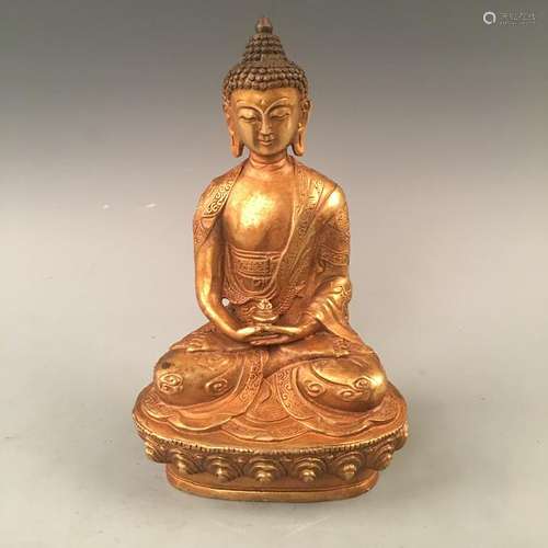 Chinese Gilded Bronze Figure of Buddha