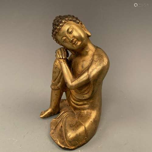 Chinese Gilded Bronze Figure of Sakyamuni