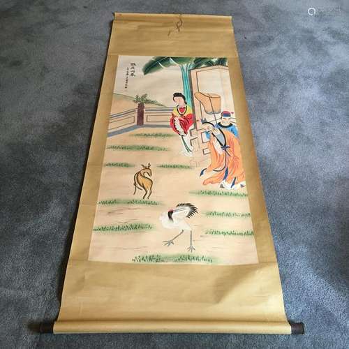 Chinese Hanging Scroll of 'Living Scene' Painting