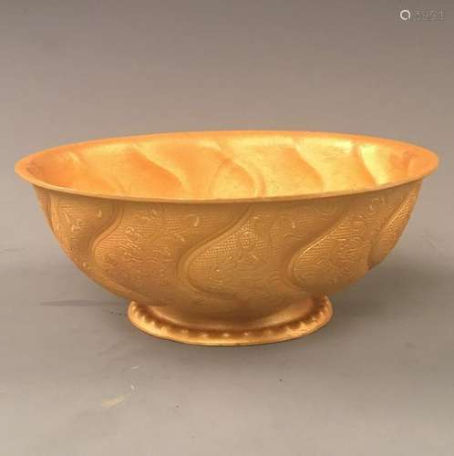 Chinese Tan Style Gold Bowl