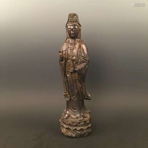 Chinese Bronze Guan Yin with Qianlong Mark