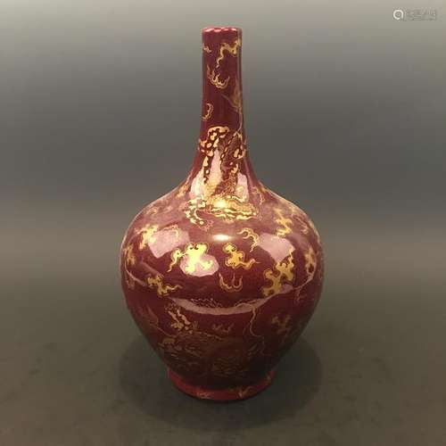 Chinese Red Glazed Bottle