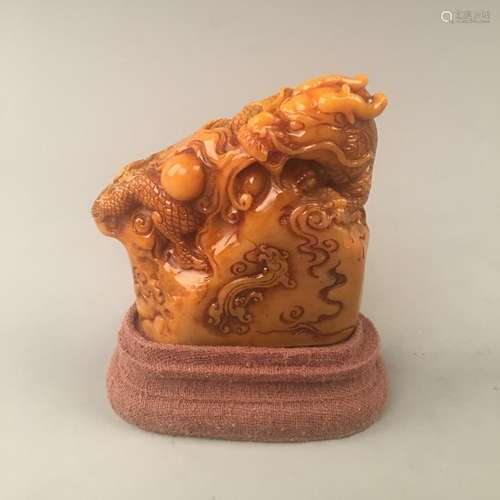 Chinese Shoushang Stone Dragon Seal