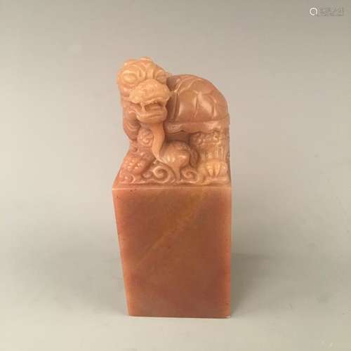 Chinese Soapstone Beast Seal